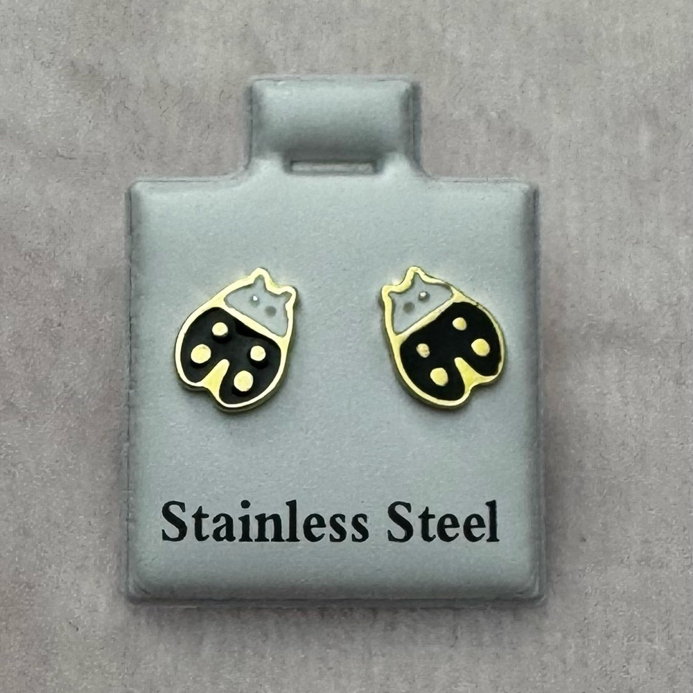 Black&White Stainless Steel Earrings - Picture 4 of 4